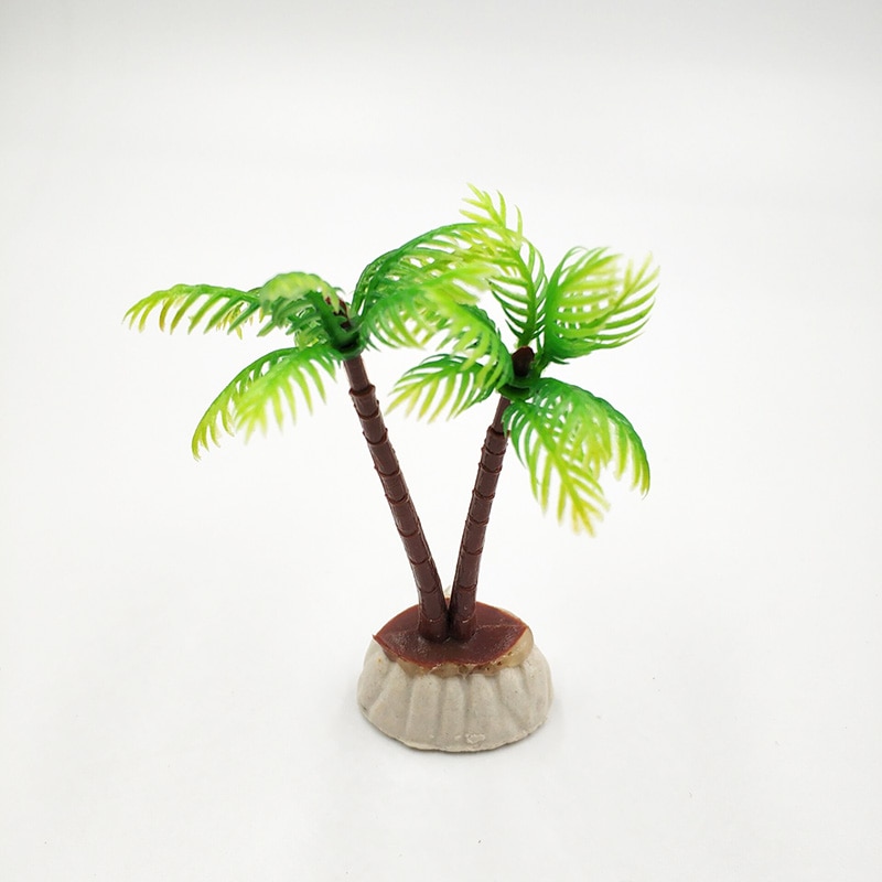 Aquariumplant kunstmatige tropische kokosnoot decoratieve aquariumdecoratie groene boom accessoires ornament 1pc