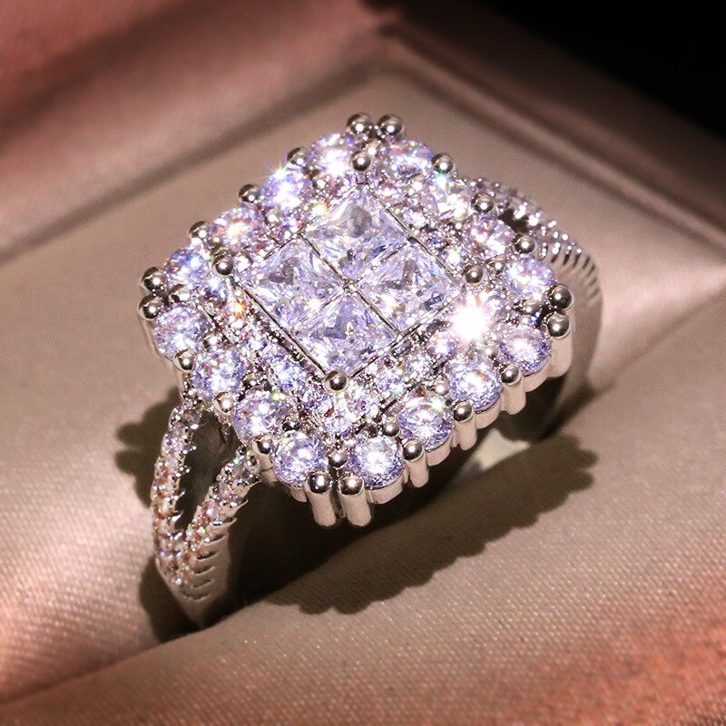 Delicate Female Jewelry 925 Sterling Silver Heart Arrow Dazzling Stackable Cz Zircon Rings for Women bague anillos bijoux