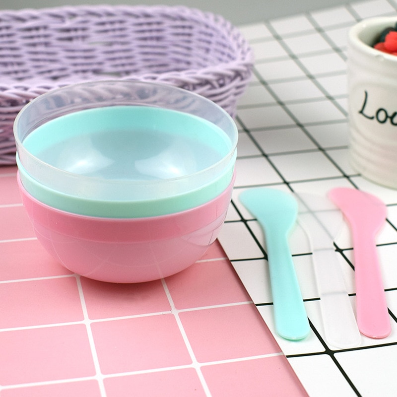 1 Set DIY Bowl Set Mud Tool Mixing Bowl With Spoon Crystal Mud Colorful Slime Container Box DIY Plasticine Slime Set Kids Toy