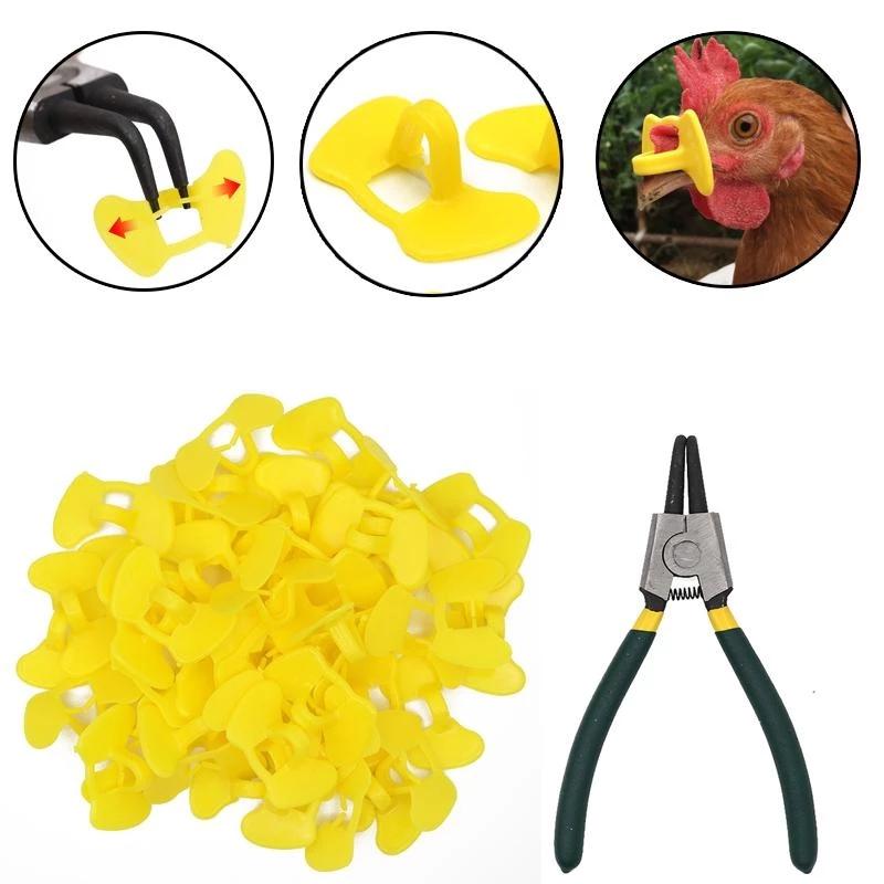 1-100pcs Plastic Chicken Glasses Chicken Foot Ring Chicken Pigeon Pheasant Anti-pecking Glasses Poultry Supplies