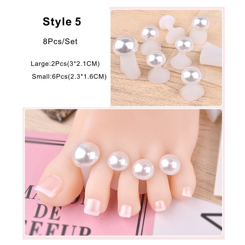 8 teile/satz Silikon Zehe Separator Gänseblümchen Blume Sonnenblumen Waterdrop DIY Füße Kappe Nagel Kunst für Salon Verwenden: Dunkelgrau