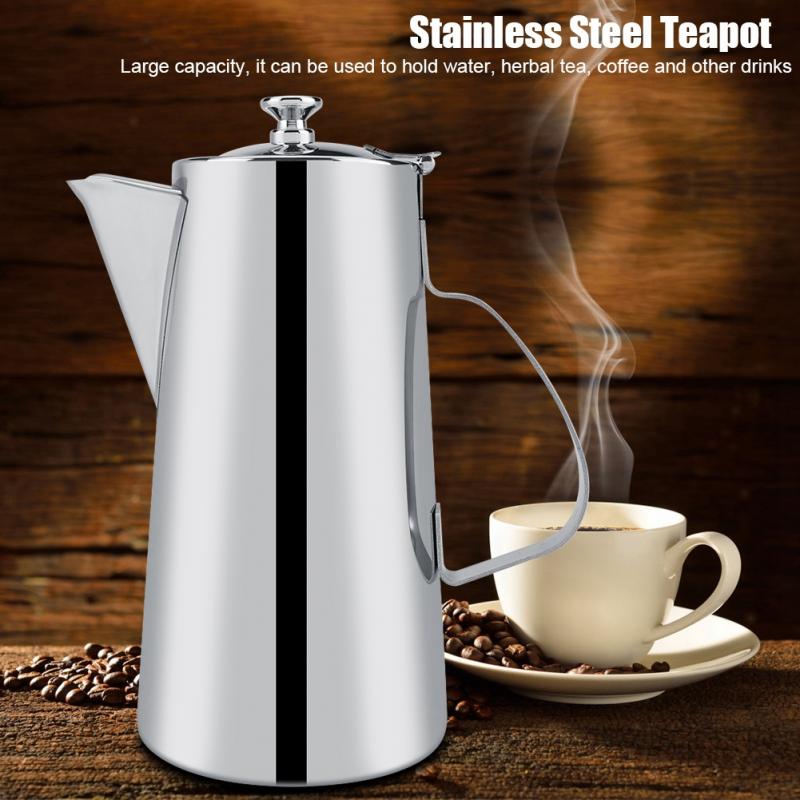Cafetera de prensa francesa de acero inoxidable de para el hogar de 2L, tetera con filtro, cafetera delicada