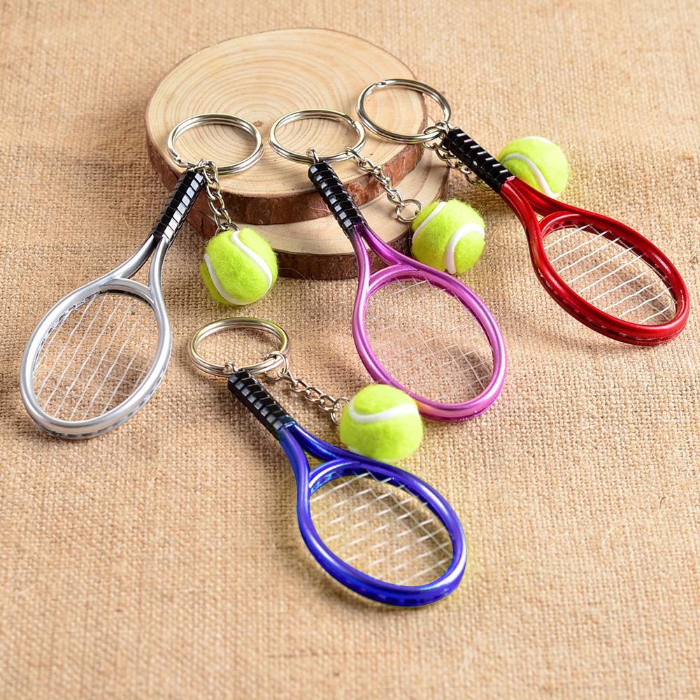 Sports Key Chain Car Bike Key Ring Tennis Racket Holder Keyring Key-chain Novelty For Friend