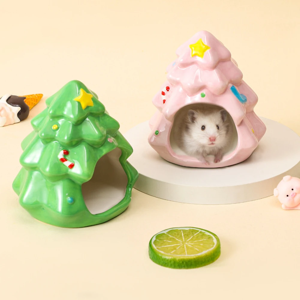 1pc smådyrskjul keramisk hamsterhus chinchilla minihytte hulebur tilbehør for dverghamstere, gerbiler og pinnsvin