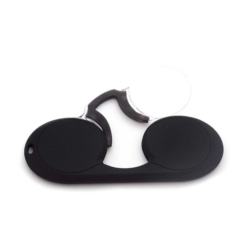 Sighttoo Siliconen Neus Clip Leesbril Mini Schuim Neus Bril Mannen Draagbare Vergrootglas Brillen Lui Lezers Eyewear Lupa: +200 / Black