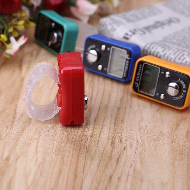 Portable Wrist Digital Electronic Counter with Time Display Manual Reset Decompression Relaxation Finger Tool