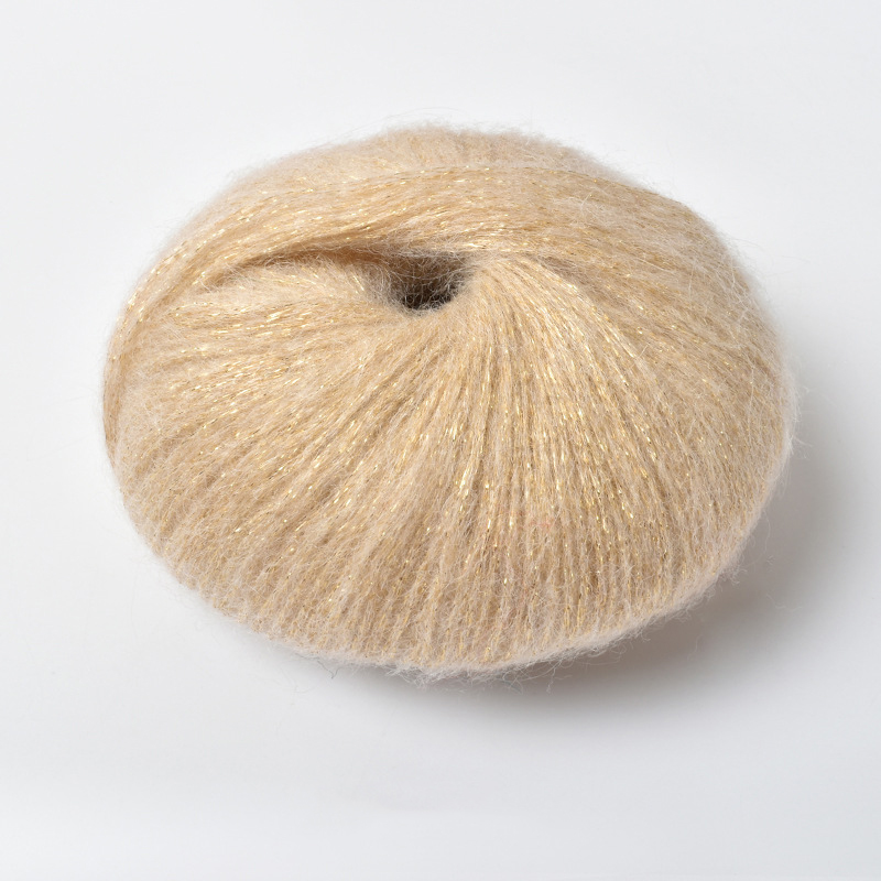 25g/Knäuel Glitzer Mohair Garn Weiche Warme betroffen zur Seite fahren Schal Hütte Faden Nadel Häkeln Hand Gestrickte Faden DIY liefert: Gelb