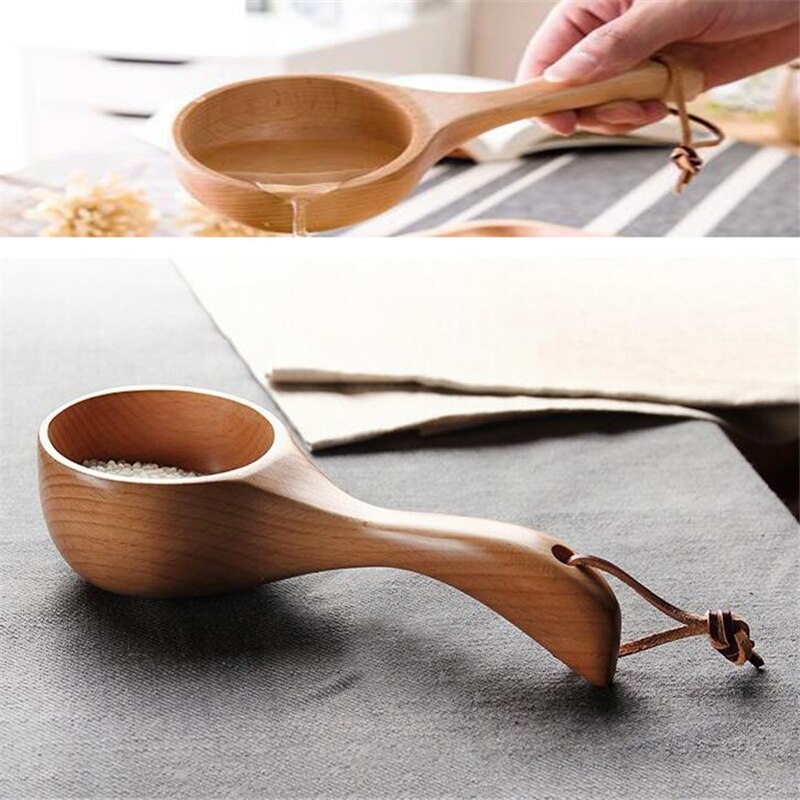 Cuchara de agua de mango corto, cuchara de madera multiusos, vajilla de Protección Ambiental, accesorios de cocina para el hogar