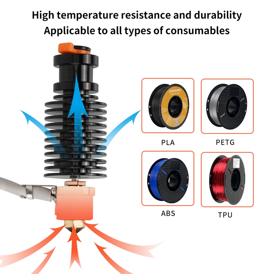 E3D V6 Hotend 24V 50W tête d'impression à noyau chauffant en céramique pour extrudeuse Voron 2.4 Prusa DDB Ender 3 CR10 MK3S imprimante 3D j-head