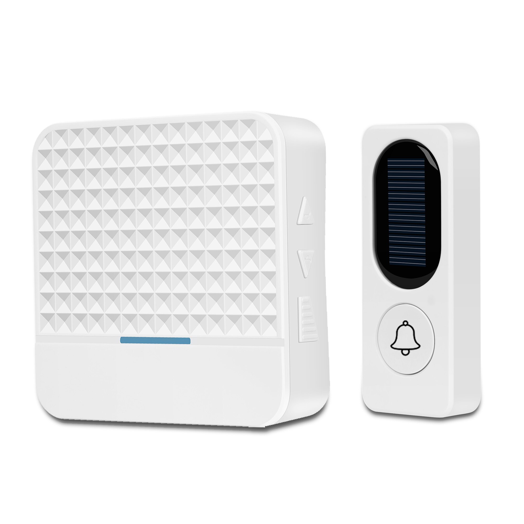 300M Intelligent Wireless Door Bell Solar Wireless Doorbell Low Power Home IP65 Waterproof Door Bell Chime Outdoor Doorbells: White / US