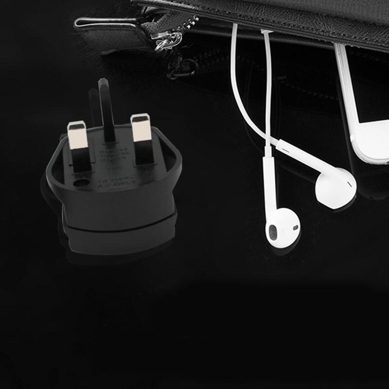 1pc European Standard To British Standard Conversion Plug With Fuse American To British Conversion Socket Plug Black White