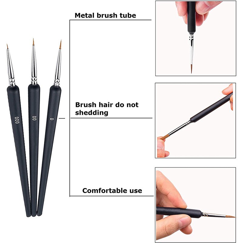 Malebørste nylonbørste akrylmaling tynd krog stregtegning maling pensel malerbørste pen maleri forsyninger
