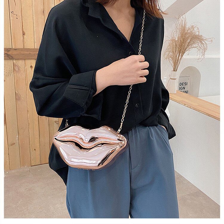 Rode Lip Styling Partij Bruiloft Clutch Tas Voor Vrouwen Mode Portemonnees En Handtassen Vrouwelijke Schouder Chain Crossbody Tas