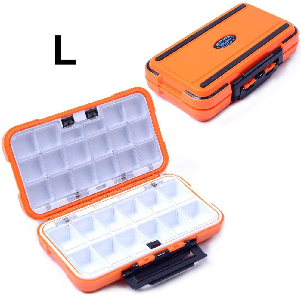 Fishing Tackle Box Waterproof Fishing Gear Accessories Bait Lure Hooks Storage Boxes Fishing Tackle Box Large 12/24/30 Grid: L Orange B Type