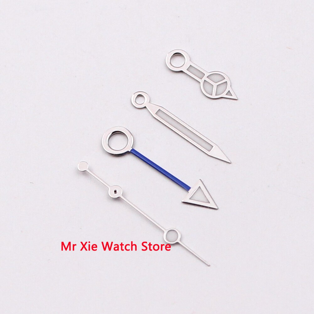 A set stainless steel edge luminous watch hands with GMT Pointer Fit For Mingzhu Automatic Movement Men's Watch: NO3