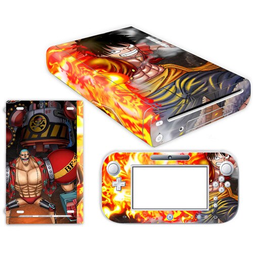 Anime One Piece Luffy Skin Sticker for Nintendo Wii U Console Cover with Remotes Controller Skins For Nintend wii u sticker: YS-WIIU-0080