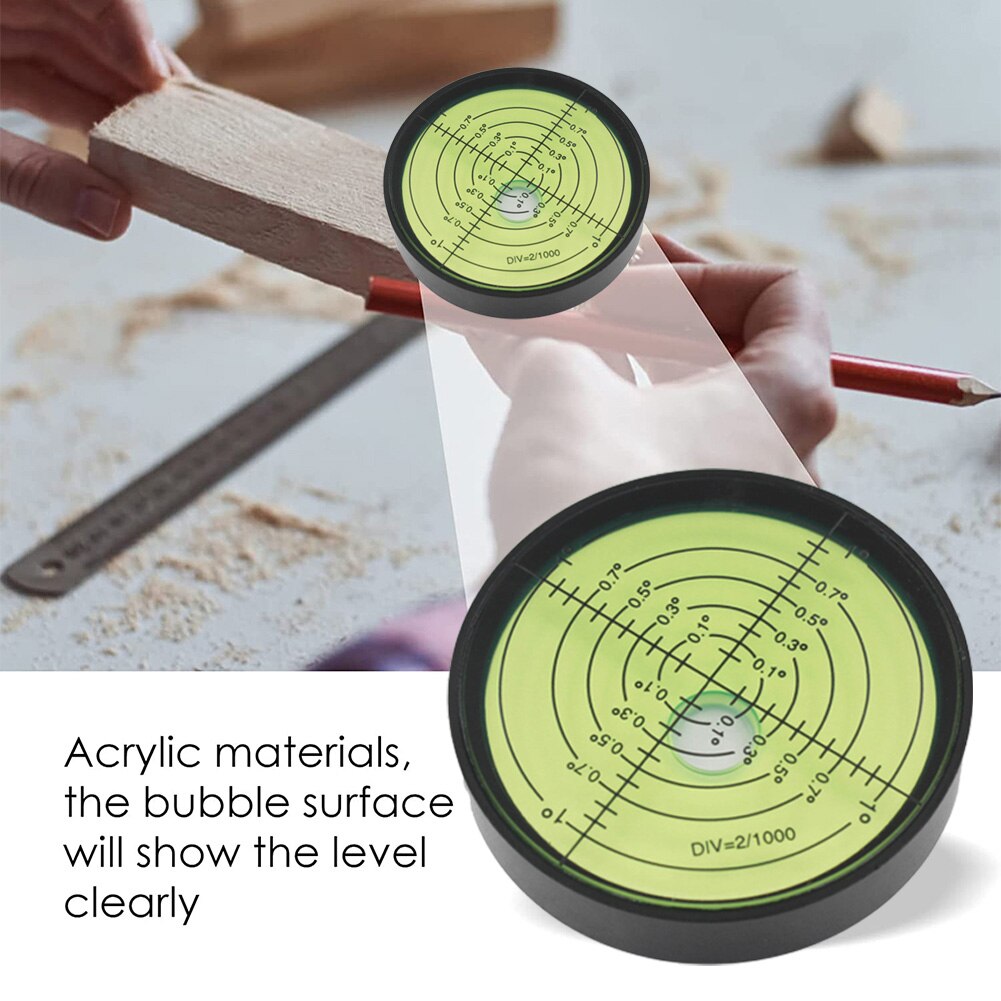 Level Bubble Spirit Levelmetal Horizontal Bubble High Precision Level Bubble Round Level Spirit 60*12mm