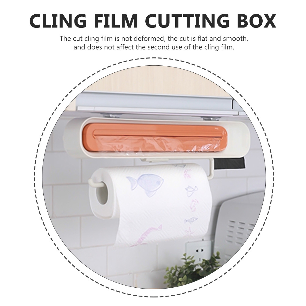 Kitchen Cling Wrap Cutter Plastic Wrap Cutting Box Home Cling Wrap Holder