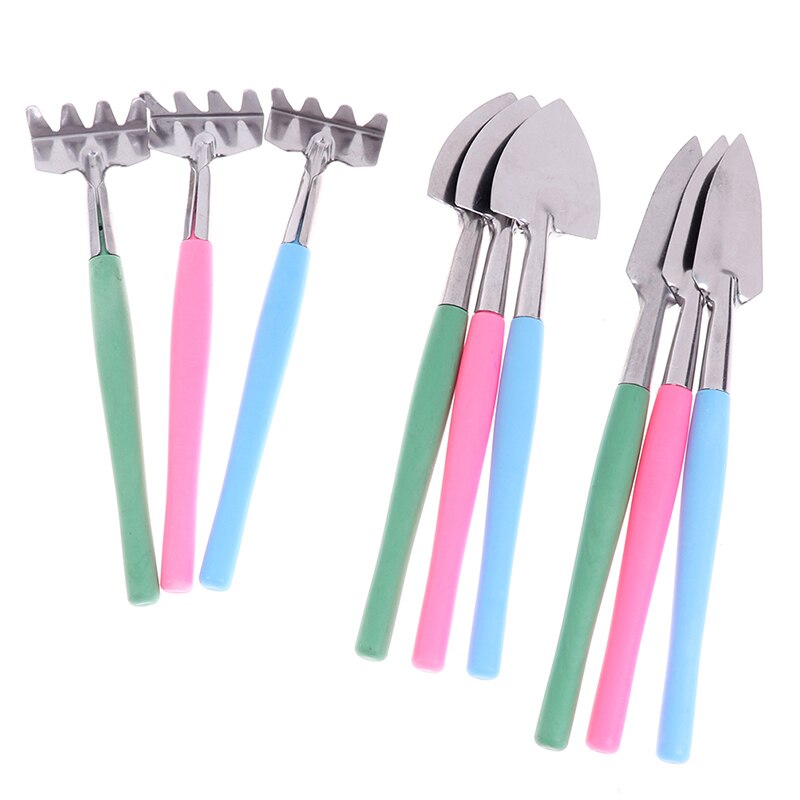 3pcs/lot Home Gardening Tool Set Balcony Home-grown Mini Digging Suits Shovel Rake Garden Tools Combination Pink Blue