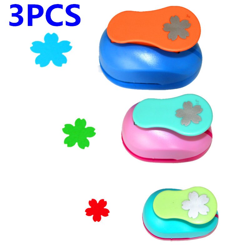 3PCS(5cm,3.8cm,2.5cm) Round shape craft punch set children manual DIY hole  punches cortador de papel de scrapbook Circle punch