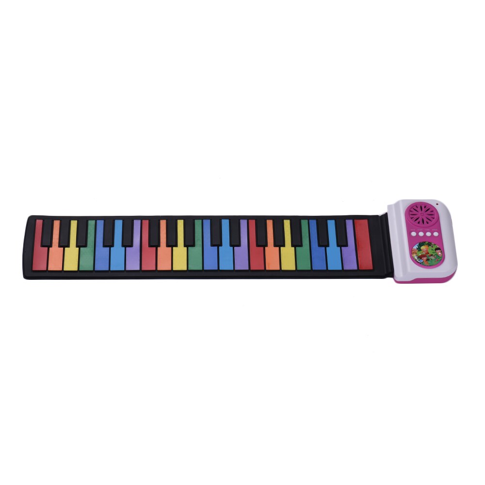 37-Key Draagbare Roll-Up Piano Silicon Elektronische Toetsenbord Kleurrijke Toetsen Ingebouwde Speaker Muzikale Speelgoed voor Kinderen Kids