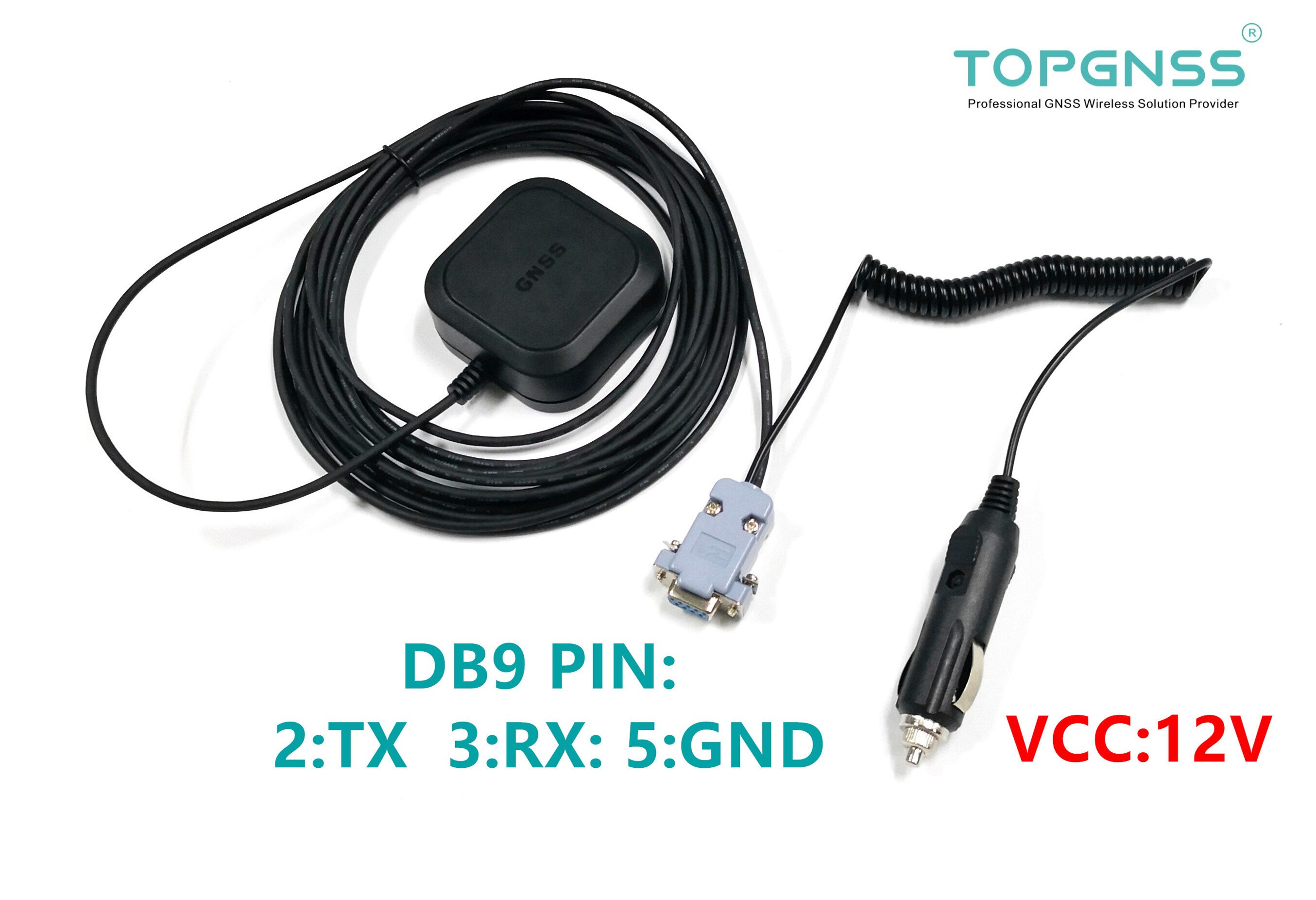 TOP608L TOPGNSS 12V-24 Power Supply Vehicle Industrial RS232 GNSS GPS GLONASS GALILEO Receiver Antenna