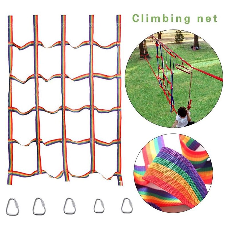 Indoor/Outdoor Climbing Net (72 Inches x 57 Inches) Playground Freight Net,Swing Climbing Net,Children Climbing Net