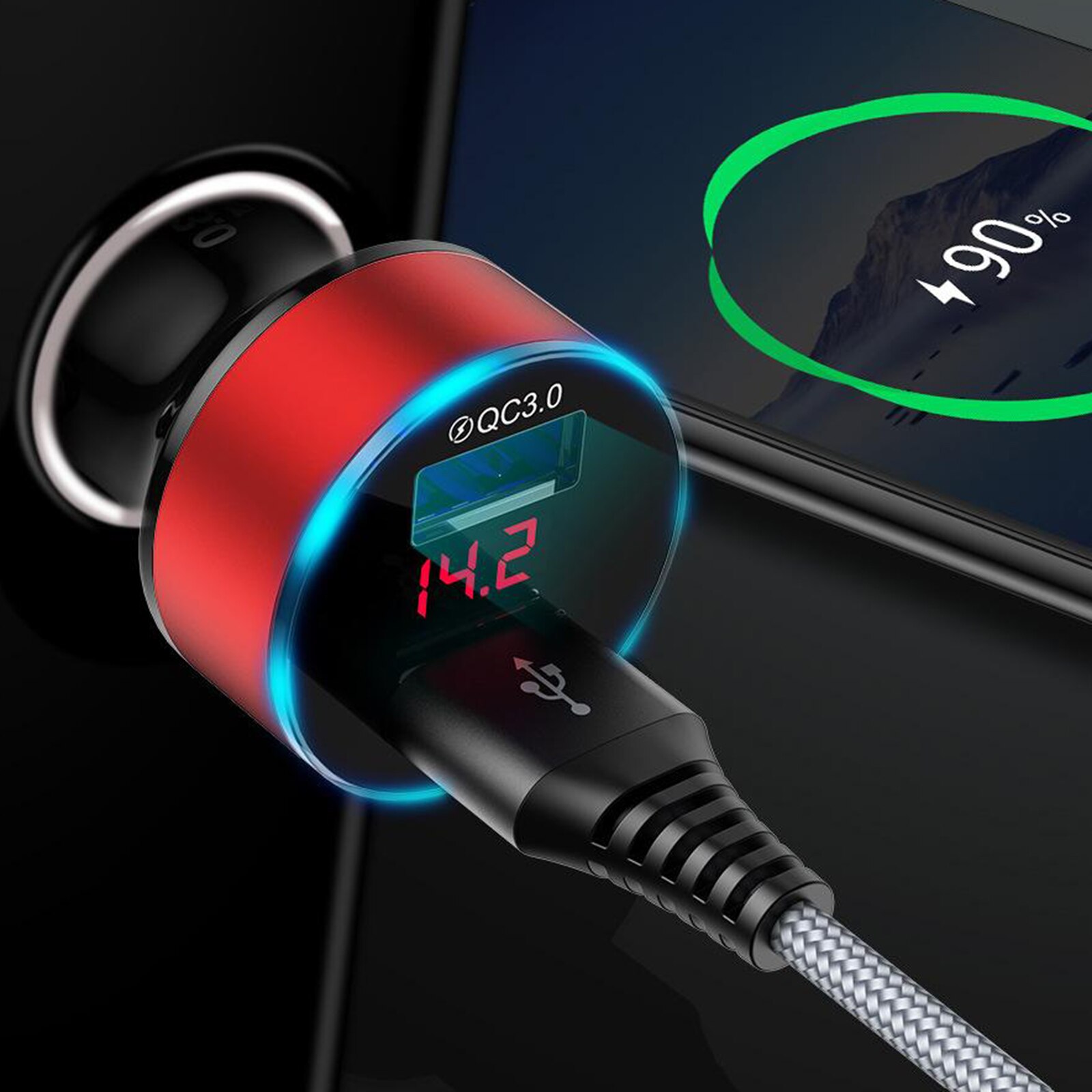 Bil trådløs ladestander hurtig opladning 3a mini bærbare dual usb telefon biloplader adapter hurtig opladning