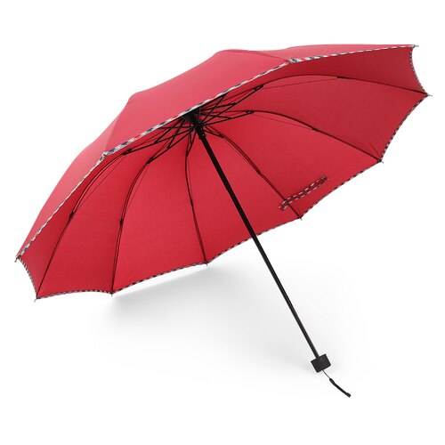 Grote paraplu 3 opvouwbare paraplu Regen Paraplu Mannen 10 k Sterke Winddicht custom reclame parasol: Red