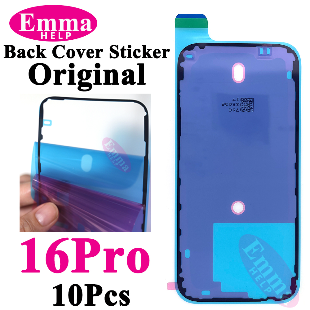 10pcs Back Cover Sticker for iPhone 14 15 Pro Max 16 Plus Back Frame Waterproof Seal Bezel Display Adhesive LCD Screen Frame: Pink