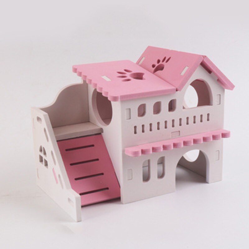Leuke Houten Hamster Hideout Creatieve Hamster Villa Kleine Huisdier Hideout Hamster Huis Dier Slapen Kooien Accessoires