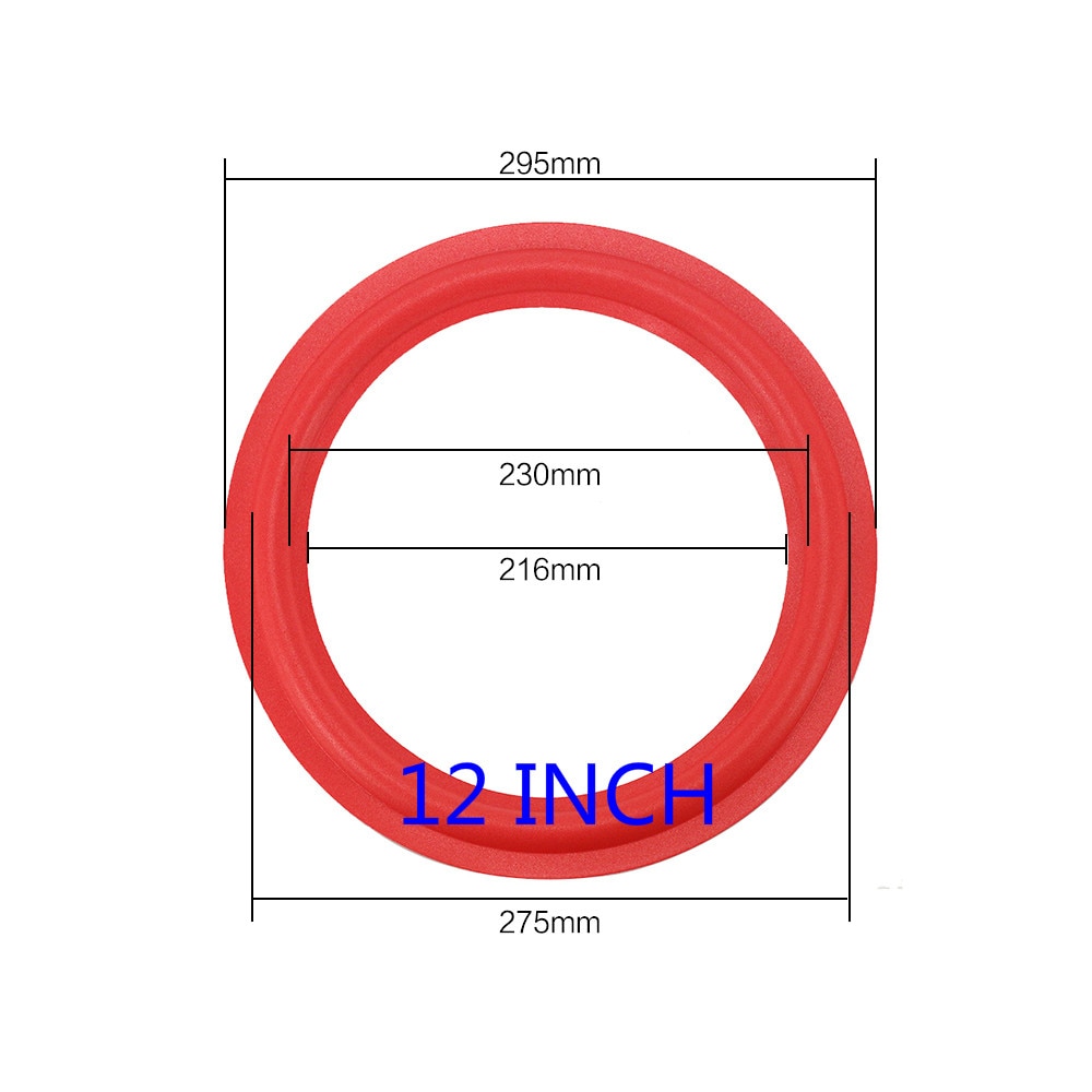 Ghxamp 2 st röd högtalare skum surround subwoofer 6.5 tum 8 tum 10 tum 12 tum bashögtalare reparation diy del svamp ring sida