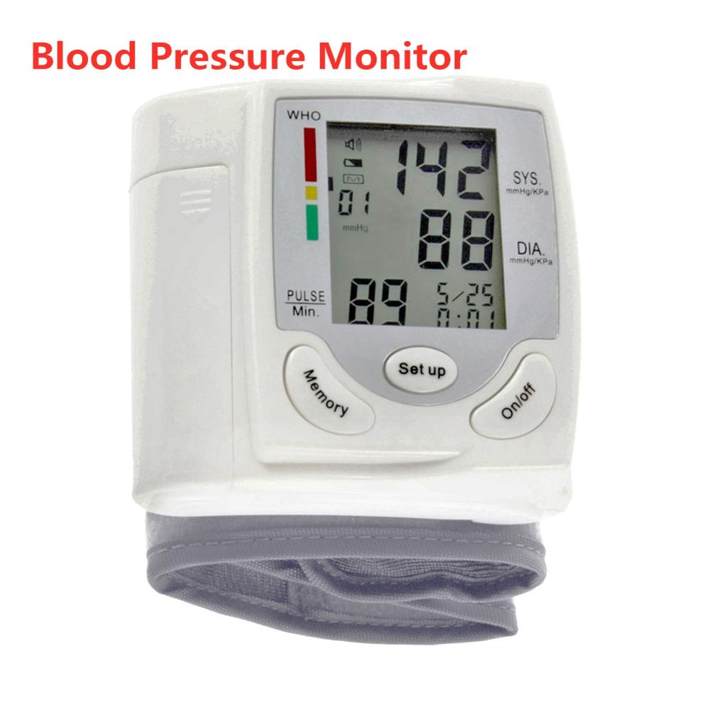 Tensiómetro Digital automático LCD manguito esfigmomanómetro muñeca electrónica Monitor de presión equipo médico: Blood Pressure