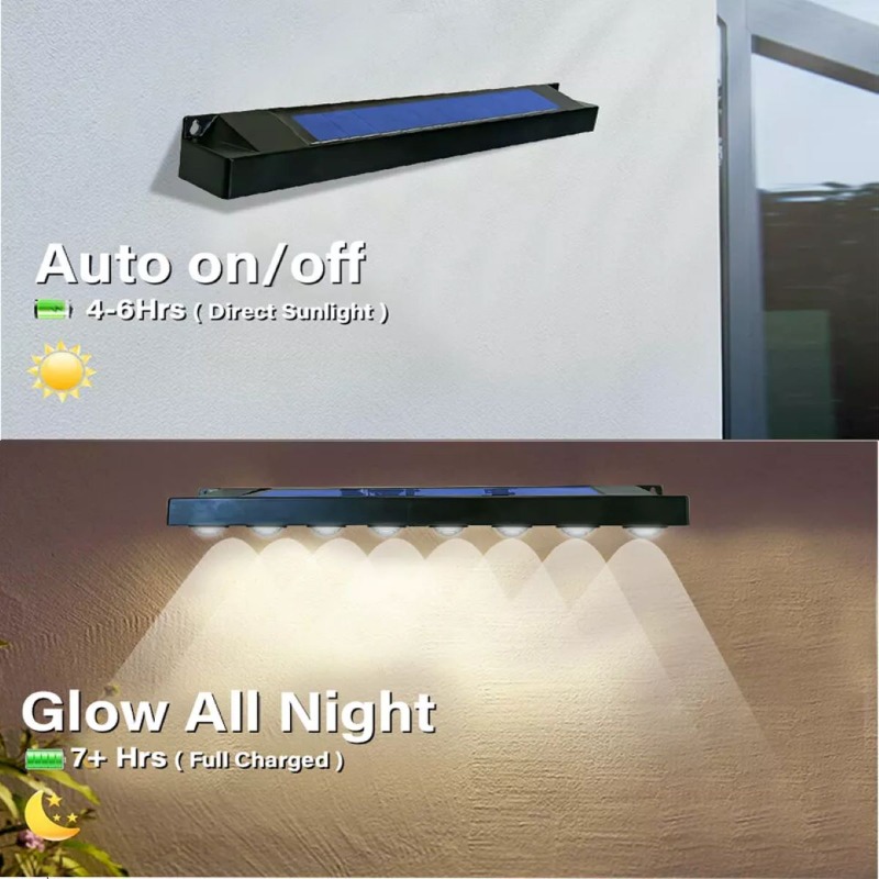 4/8LED wandlamp op zonne-energie Tuinlamp Buiten Waterdicht Balkon Traphek Sfeervolle decoratieve verlichting
