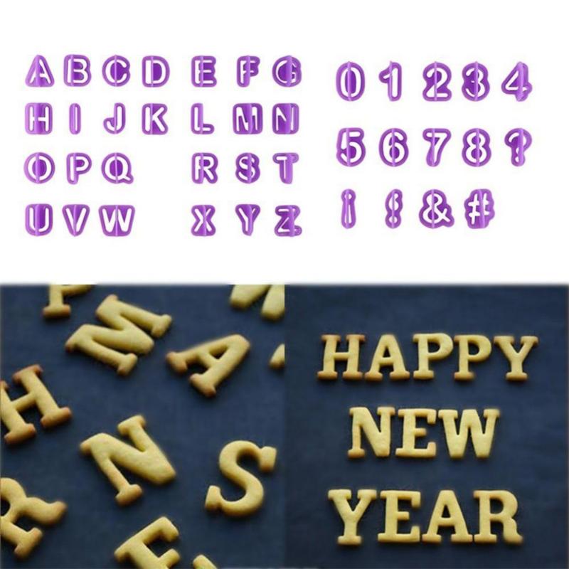 40Pcs Alfabet Letters Bakken Cakevorm Cookie Cutter Plastic Cookie Cutter Fondant Tool Set