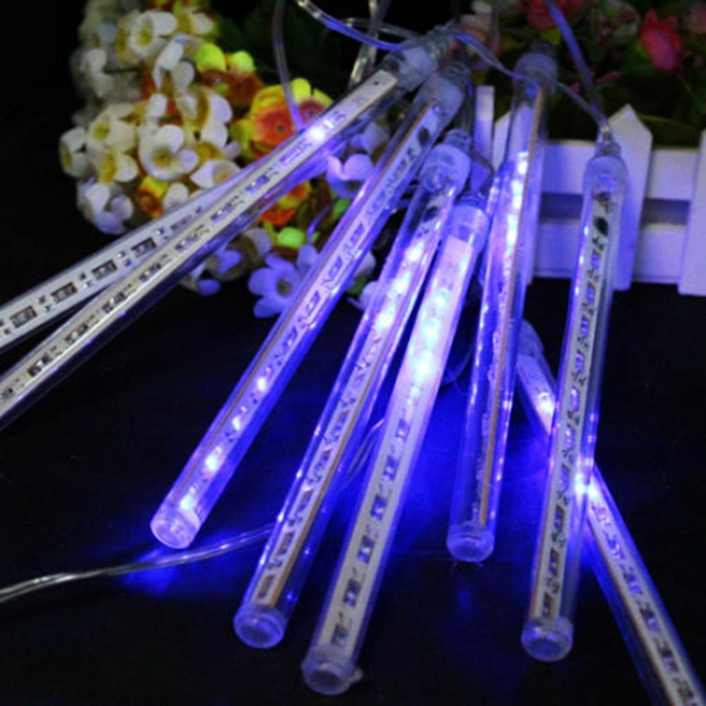 Year 30/50cm Meteor Shower Rain 8 Tubes LED String Lights Waterproof For Outdoor Christmas Decor Tree With Plug Tail#45