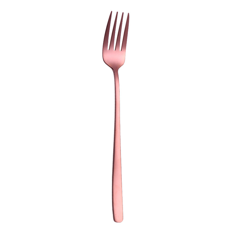 Thuis Rvs Regenboog Lange Steel Vork Klassieke Ijs Scoop Dessert Fruit Vork Thee Koffie Mengen Lepel Servies: 8