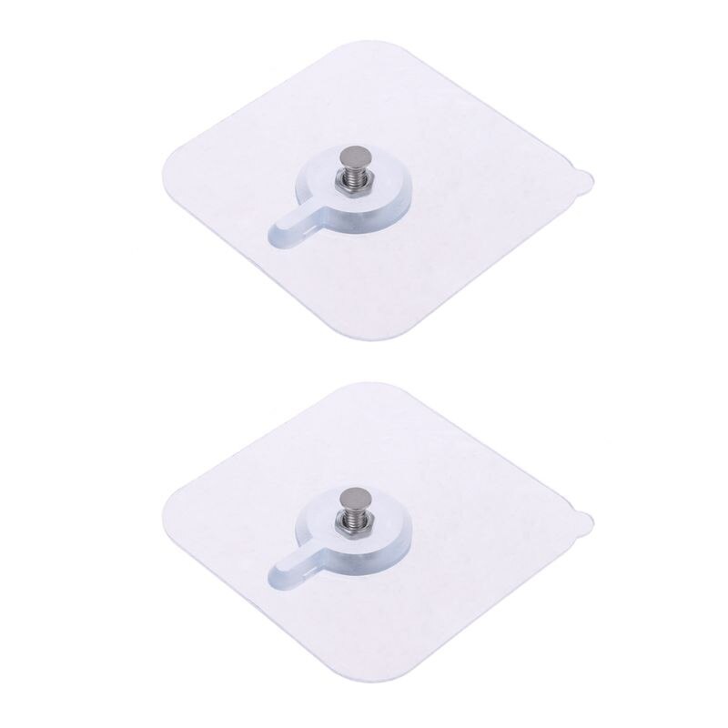 2Pcs Naadloze Zelfklevende Nagel Haak Holder Muur Hanger Opknoping Kit Voor Fotolijst Painting Poster Klok Geen boren