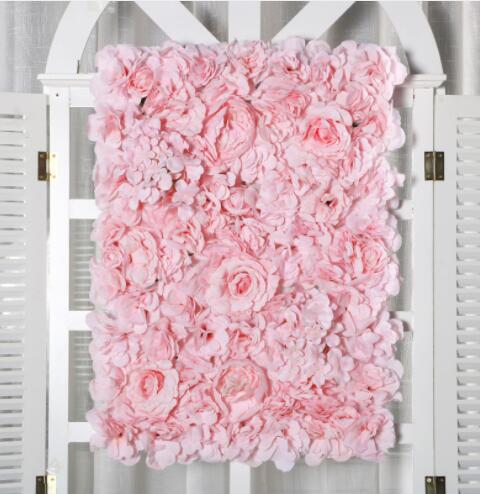 60 x 40cm kunstige silke blomsterpaneler, roser, peoner, hortensia blomsterbakgrunn for bryllupsfest blomsterveggdekorasjon: 1