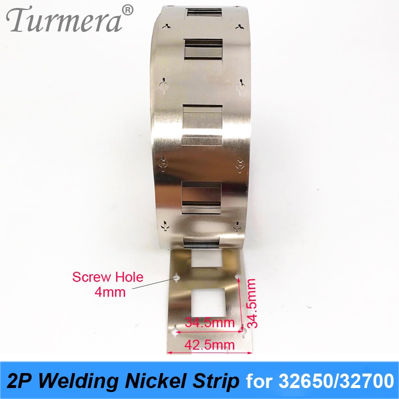 32650 32700 2P Welding Nickel 0.15mm* 42mm for Lifepo4 Battery Nickel Strip with Screw Hole Use 32650 32700 Lifepo4 Battery Pack