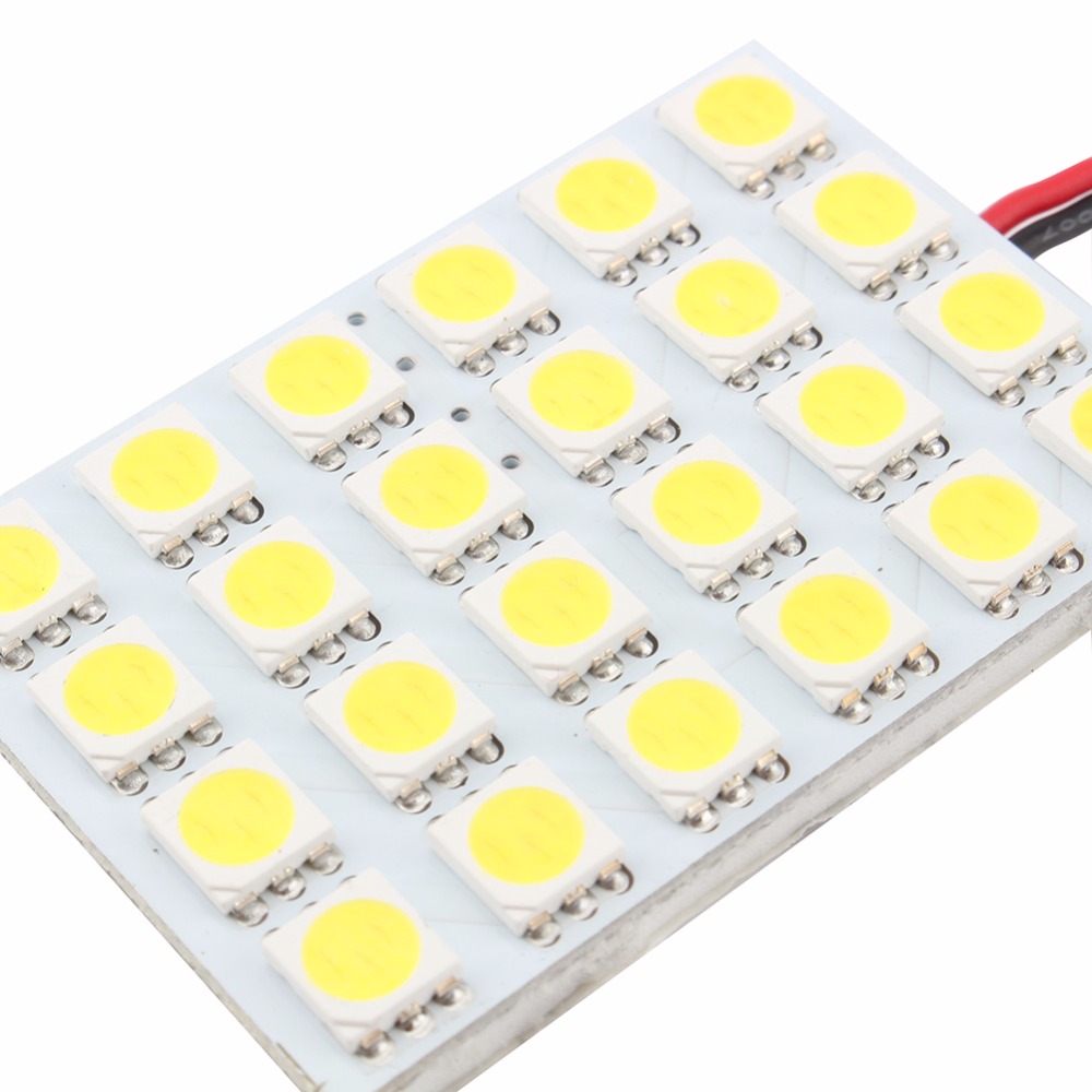 24SMD Led-lampjes Interieur Licht 194 168 Dome Festoen Lamp BA9S Adapter Wit Painel De Led