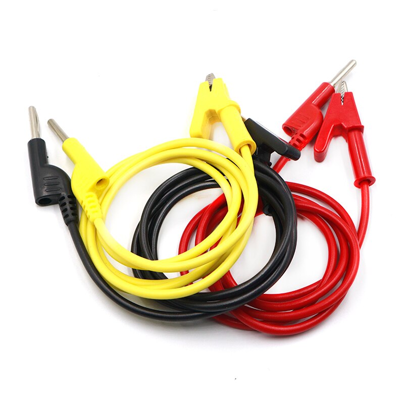 1Pcs 1M 4Mm Banana Banana Plug Test Kabel Lood Voor Multimeter Rood Geel Zwart Blauw Groen 5 Kleuren