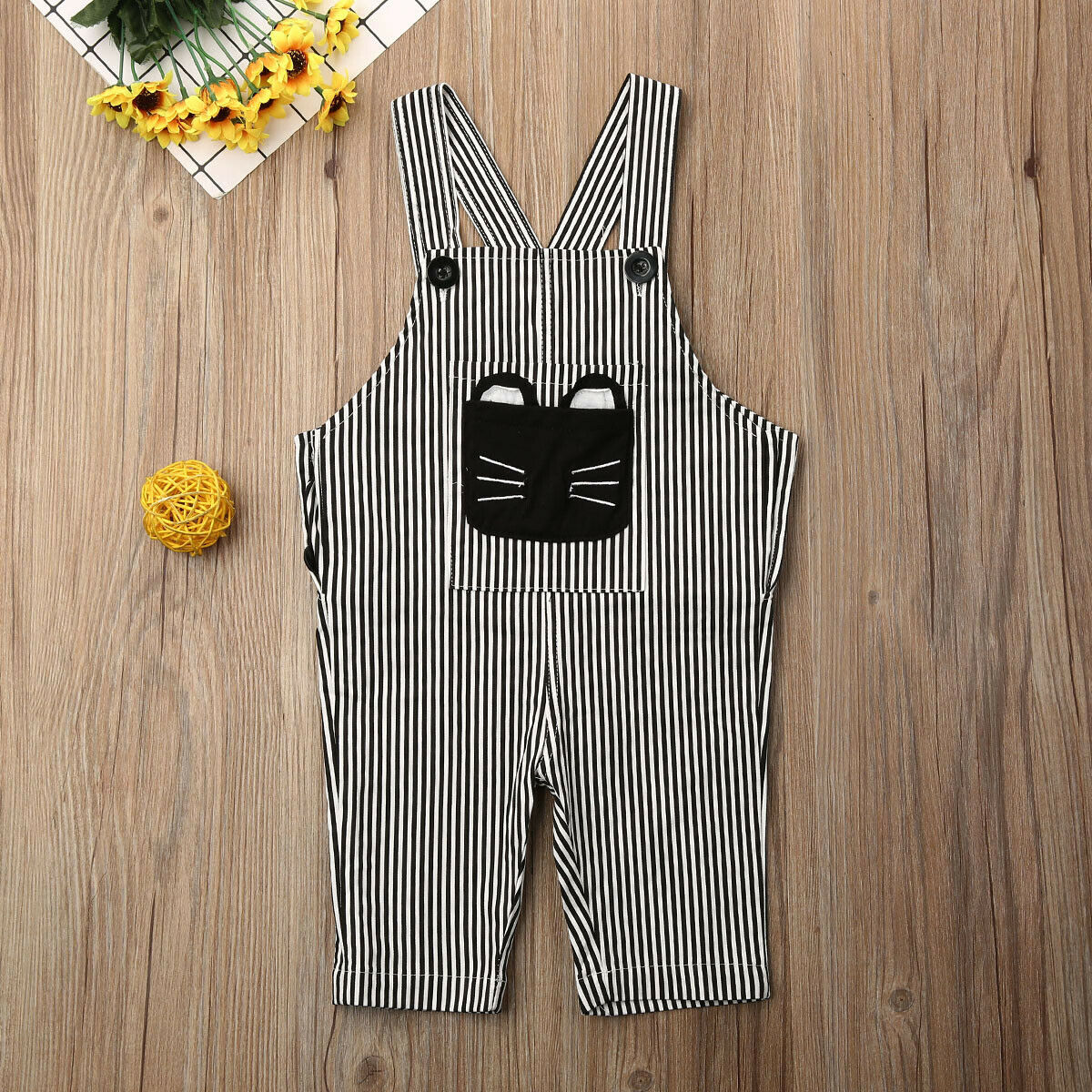 Neue Kinder Kinder Overalls Harem Hosen Jungen Mädchen Tasche Stricken Overalls Overalls Baby Kleidung Mädchen Insgesamt Plaid Striped 6M -3T: Striped Suspenders / 9m