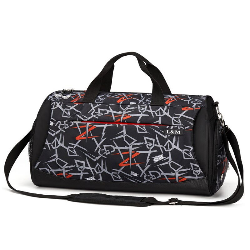 Scione Geometric Printing Travel Bags Large Waterproof Duffel Shoulder Bag Luggage Anti-theft Laptop Portable Sports Shoe Pack: Design 10