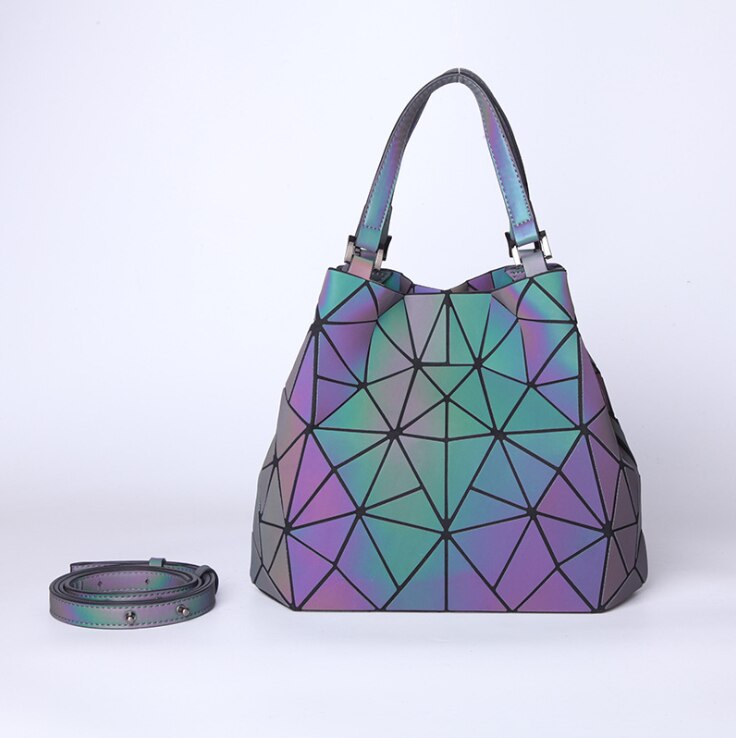 Handtas, geometrische lichtgevende damestas, opvouwbare schoudertas met diamantmotief, diverse crossbodytassen: Groot