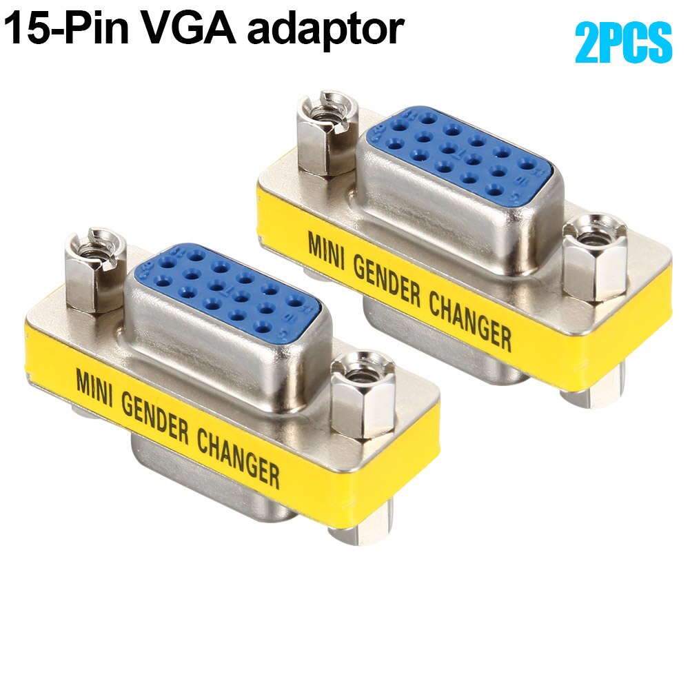 2 uds 15 Pin HD VGA/SVGA hembra a hembra doblador de género adaptador de cambiador convertidor Swap 8899