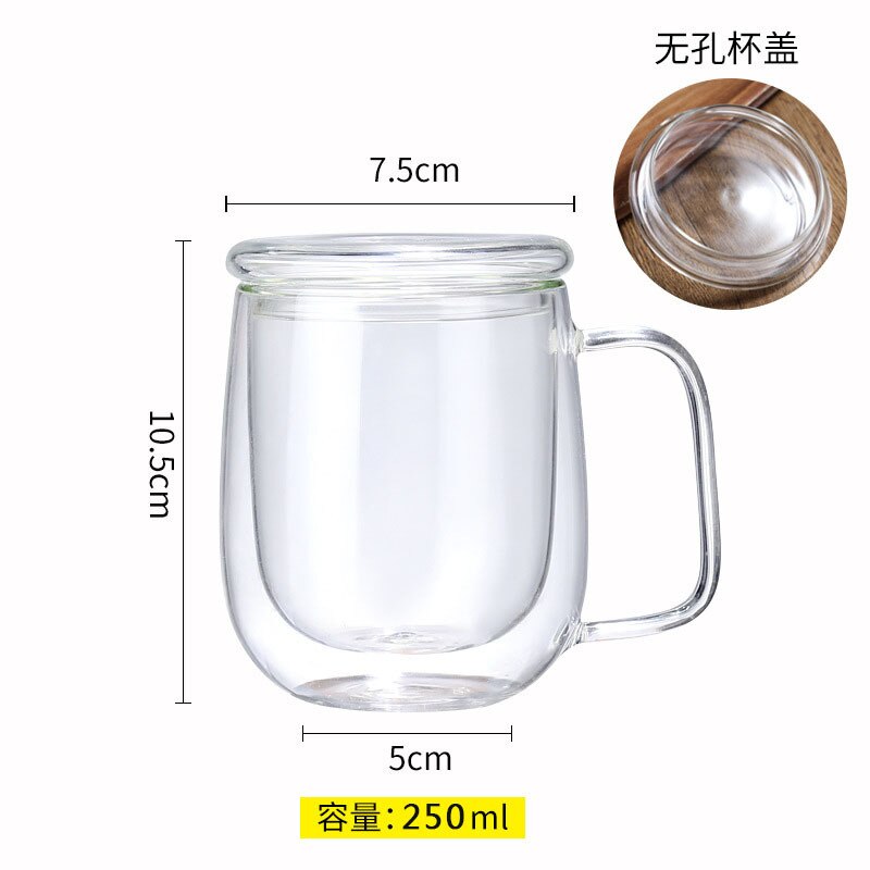 Transparent Glass Coffee Cup Milk Whiskey Tea Beer Double Heat Resistant Cocktail Vodka Wine Mug Drinkware Tumbler Cups: 250ml set D