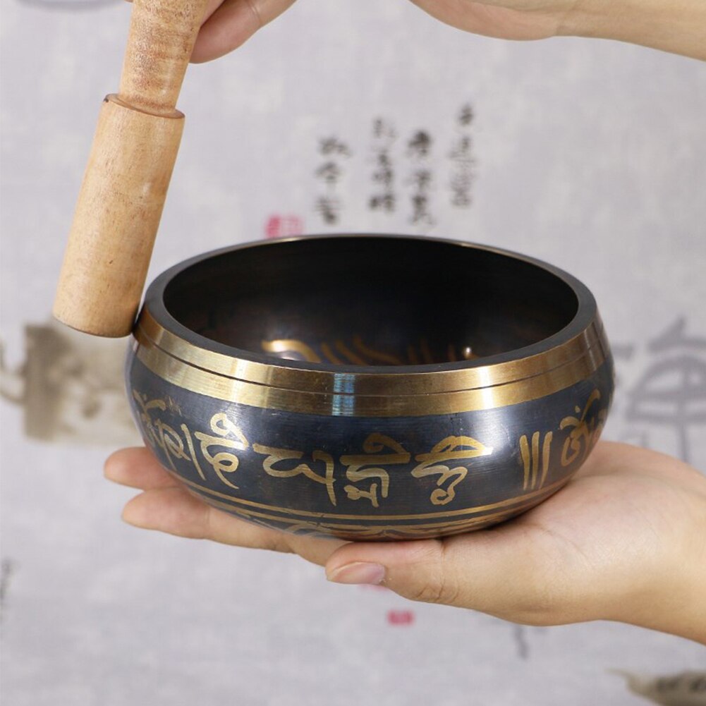 Relaxation Mindfulness Tibetan Singing Bowl Set Hand Hammered With Cushion Stick Portable Yoga Chanting Buddhist Easy Play