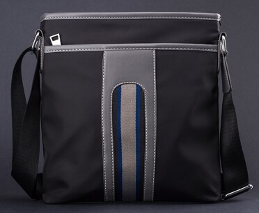 Moderna casual män tyg portfölj enkla trendiga studenter college axelväska bolso utsökta arbetsväskor bolso hombre  c109: Svart