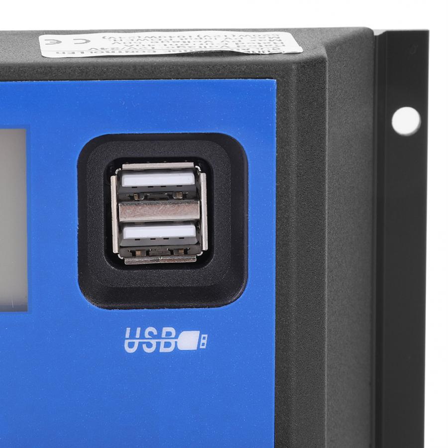 40A 50A Solar Charge Controller 12V 24V Auto PWM 5V Output Regulator PV Home Battery Charger LCD Dual USB